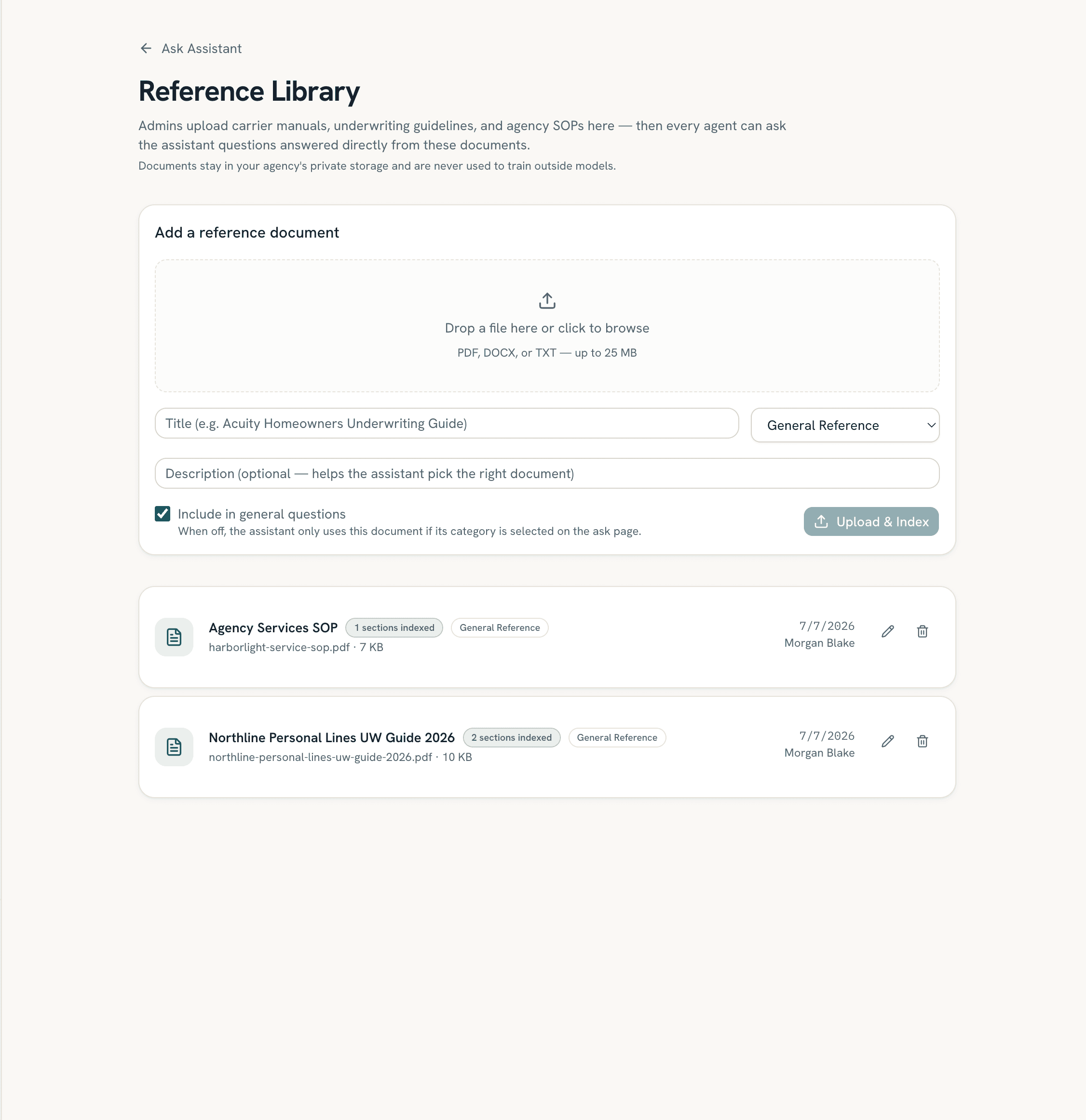 ProducerHQ Ask Assistant — product screenshot 2