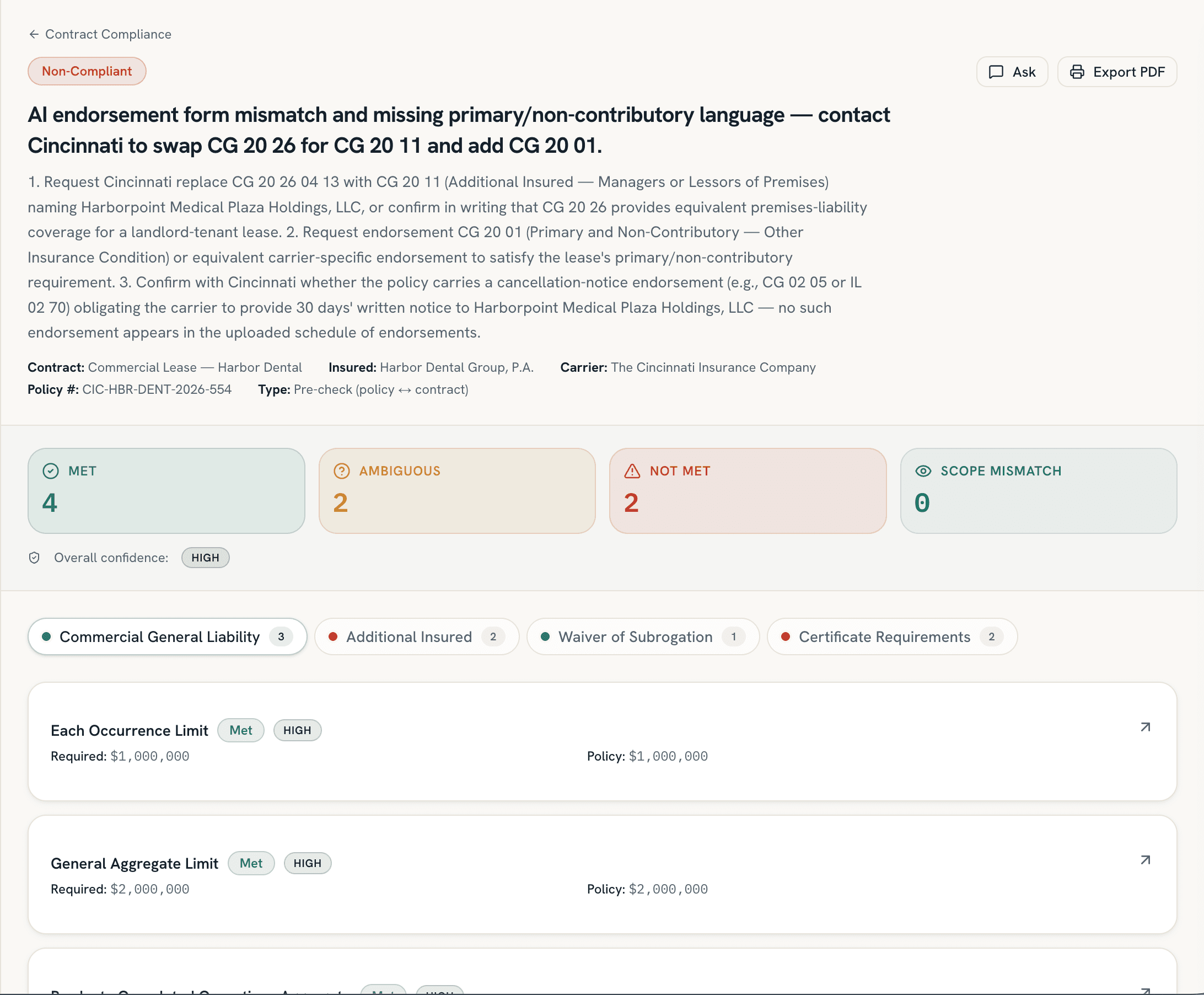ProducerHQ Contract Check — product screenshot