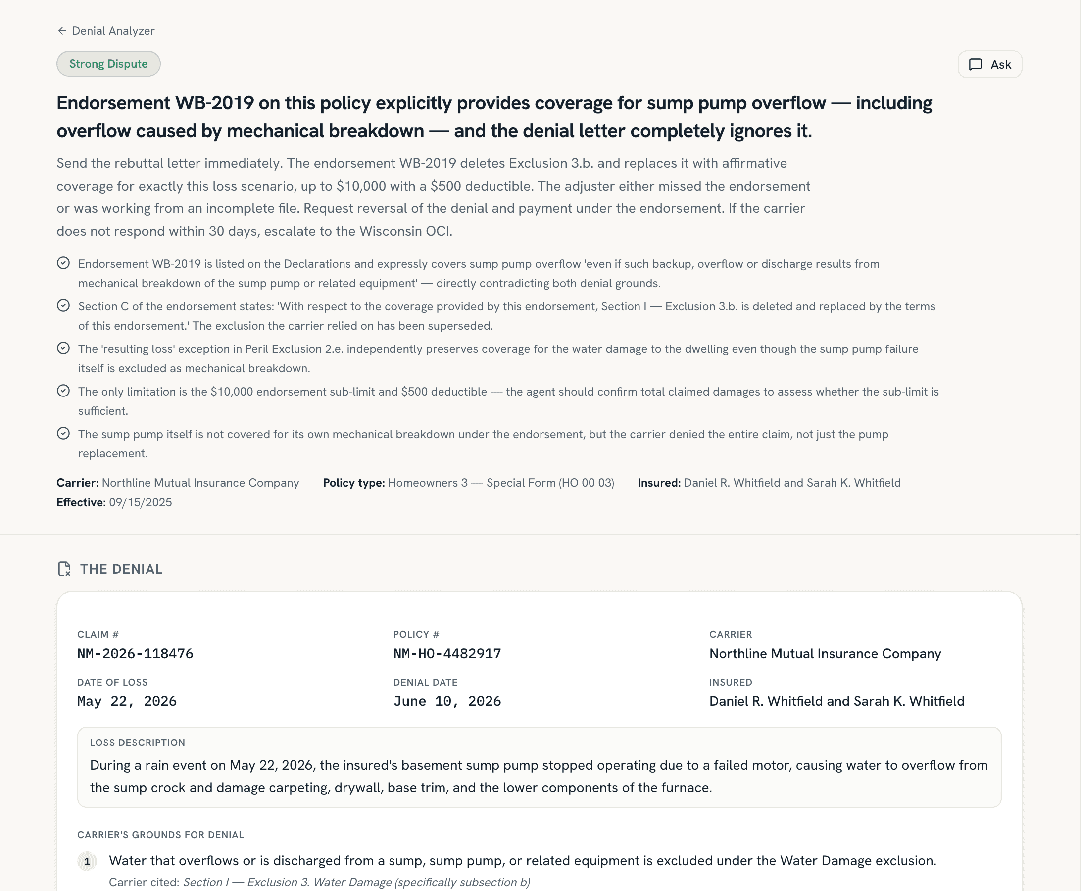 ProducerHQ Denial Analyzer — product screenshot